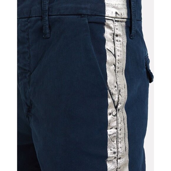 Mother Women's Size 25 Killing Time Blue The Shaker Prep Fray Pants Stripe Jeans - Picture 6 of 9